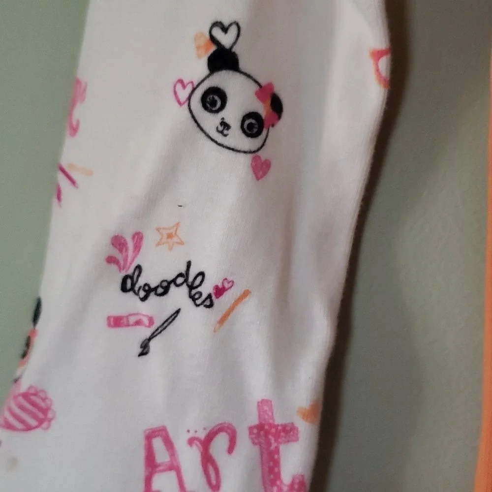 Gymboree Panda I Heart Art Long-Sleeve Girls Shirt Size 9‎ Orange White
